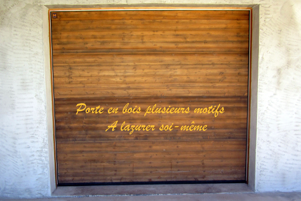 Porte de garage en bois à lazurer soi-même (teinte vieux bois) - Gap